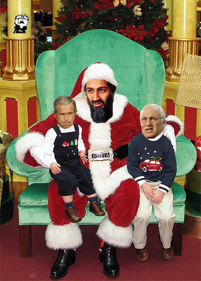 evil santa and his elves. 