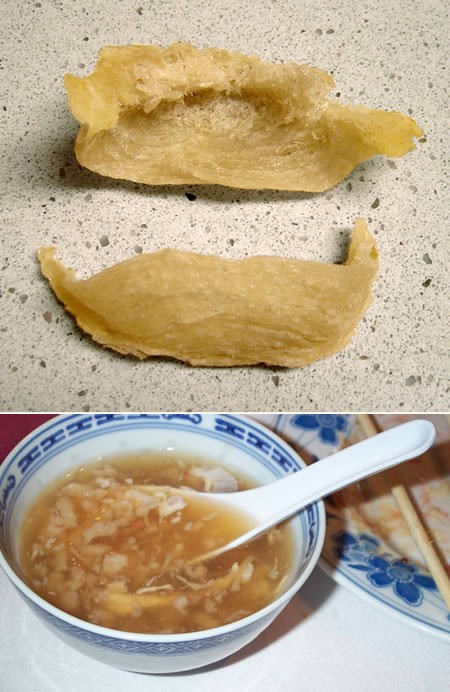 Bird’s nest soup, eaten in China