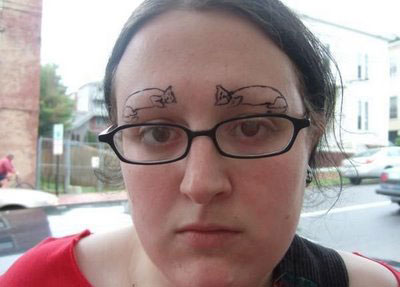 Extreme WTF is wrong with you?? dumb eyebrow tattoos