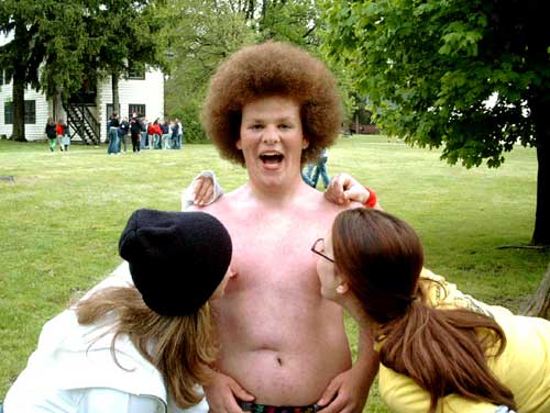 Extremely lucky red headed afro kid