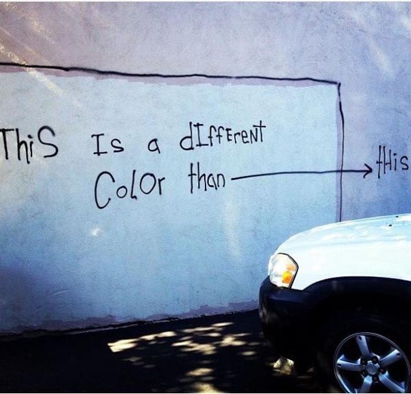 funny vandalism - This Is a different Color than a this
