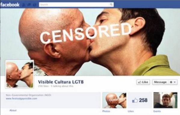 Discrimination? If straight people can post picture of themselves kissing shouldn't gays have the same privilege?