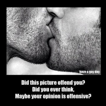 Facebook banned 106 users for posting this "offensive" photo of two men kissing.
