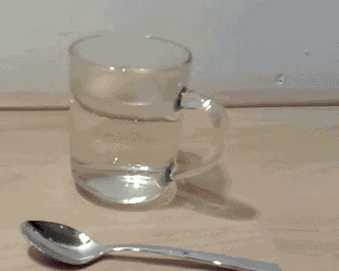 gallium spoon in water gif