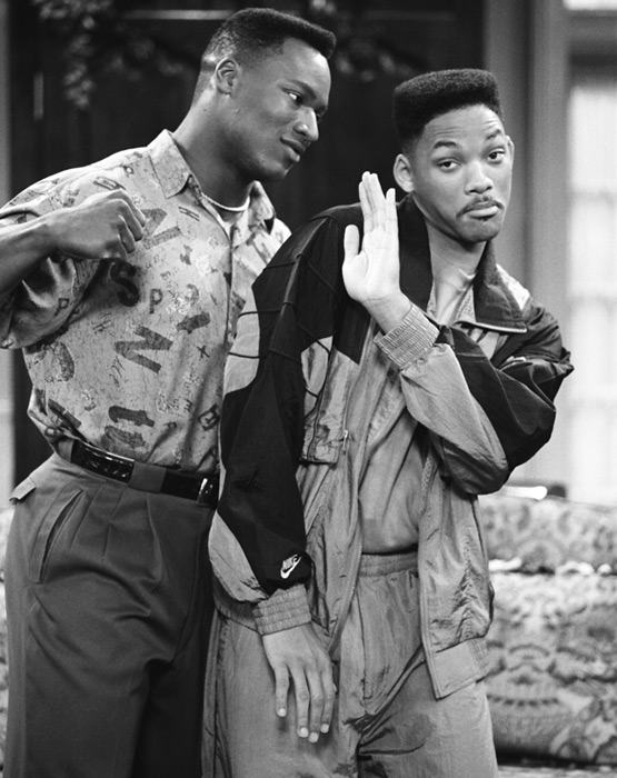 Bo Jackson and Will Smith on the set of The Fresh Prince of Bel Air - 1990.
