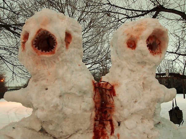creepy snowmen - A