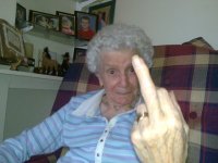 Granny middle finger