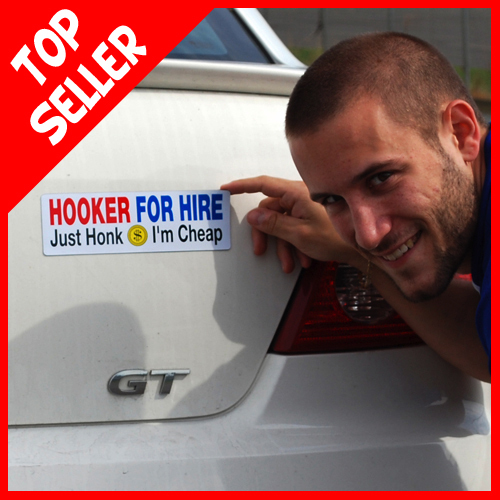 Guy Poses With Bumper Magnets On eBay