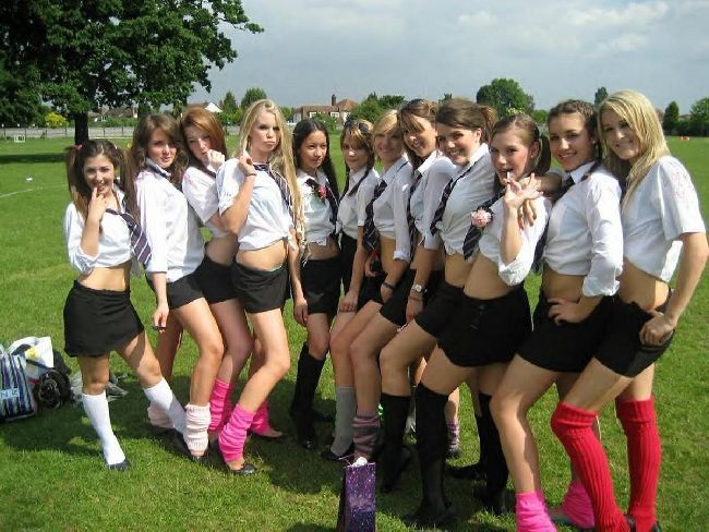 Gorgeous group of Naughty School Girls