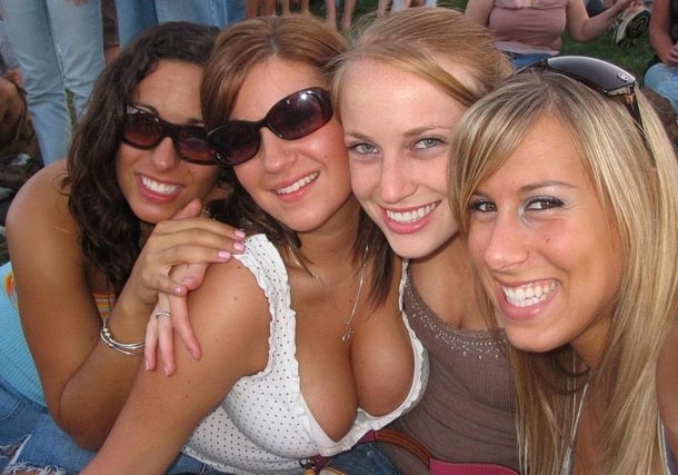 Group of sexy sorority girls