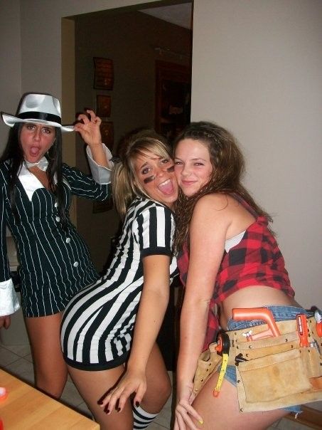 Two are sexy, but what is with dressing like a construction worker for a costume party?