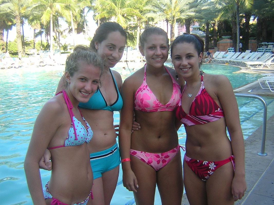 Teen Girls At The Pool Party Bikinis