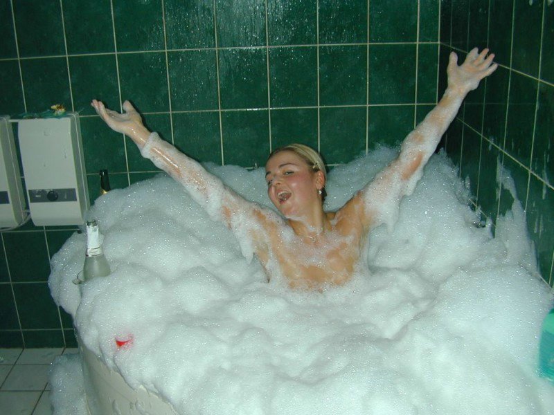 Topless soapy tits
