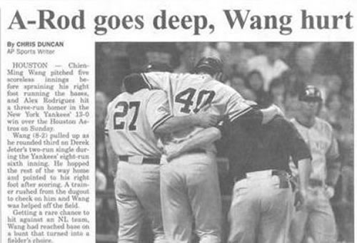 rod goes deep wang hurt - ARod goes deep, Wang hurt By Chris Duncan A Sports Wit Houston Chi Sing Weng pitched five r innings fortrinn hricht Tunning the book and Alex Rodriguet hit then bome in the New York Yankee win the Houston to Sunday Wang 12 pulled