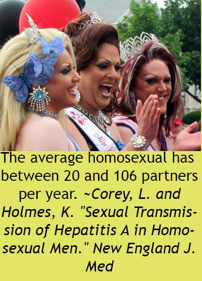 friendship - M The average homosexual has between 20 and 106 partners per year. Corey, L. and Holmes, K. "Sexual Transmis sion of Hepatitis A in Homo sexual Men." New England J. Med