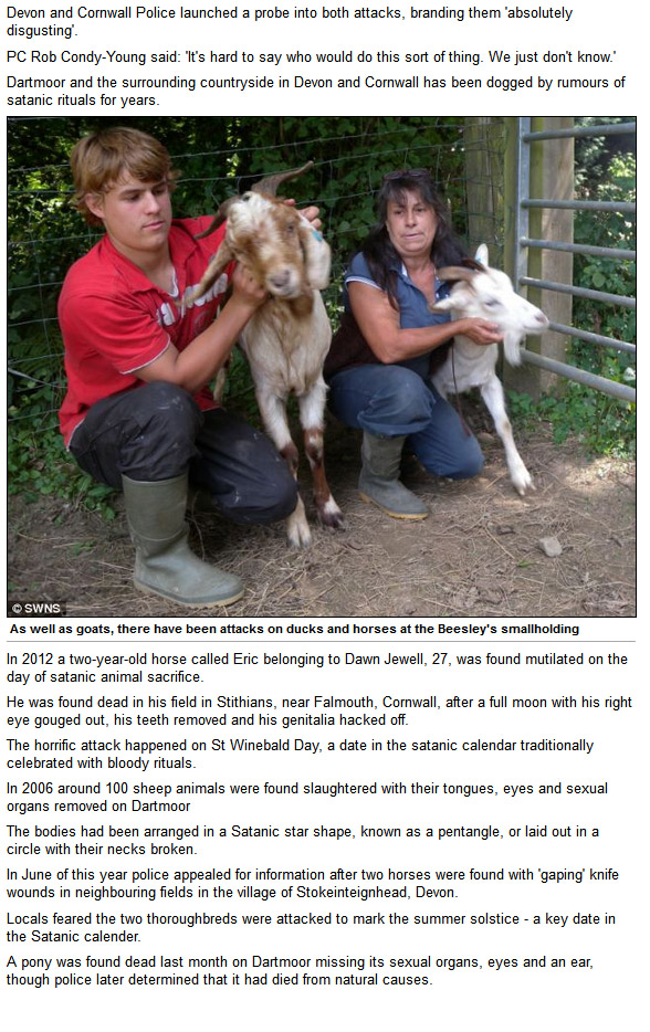 Slaughtered by satanic cult: Goat found skinned  beheaded