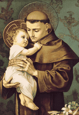 Saint Anthony of Padua or Anthony of Lisbon, O.F.M., (born Fernando Martins de Bulhões; c. 1195 – 13 June 1231) was a Portuguese Catholic priest and friar of the Franciscan Order. Though he died in Padua, Italy, he was born to a wealthy family in Lisbon, Portugal, which is where he was raised. Noted by his contemporaries for his forceful preaching and expert knowledge of Scripture, he was declared a saint almost immediately after his death and proclaimed a Doctor of the Church in 1946.