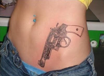 Girls With Gun Tattoos Gallery