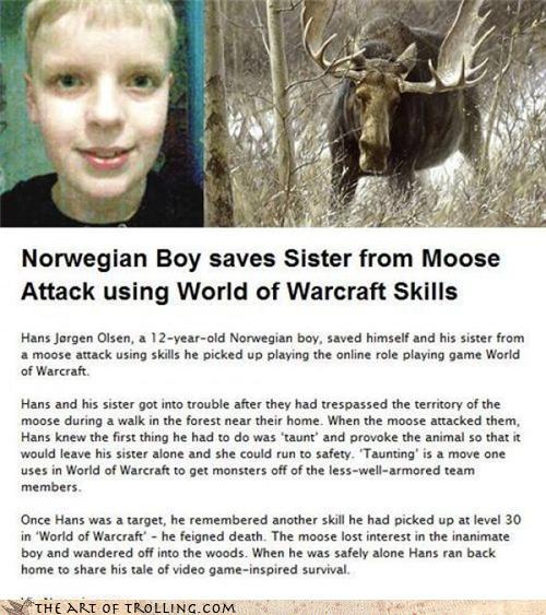 Boy saves sister using world of war craft skills..... x