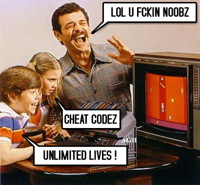 random pic kids playing pong atari - Lol U Fckin Noobz Elter Cheat Codez Unlimited Lives!