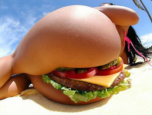 Girls with burgers