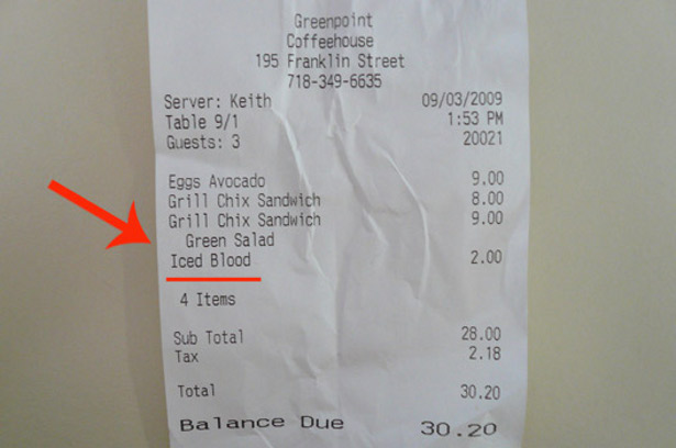 Funny receipts from stores