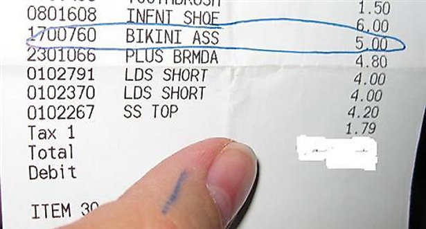 Funny receipts from stores