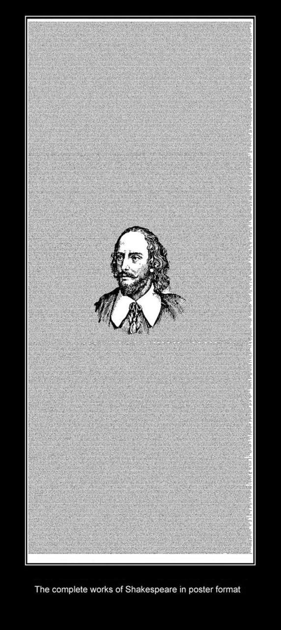 monochrome photography - 8 The complete works of Shakespeare in poster format