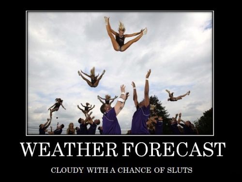 sexy cheerleaders demotivational posters - Weather Forecast Cloudy With A Chance Of Sluts