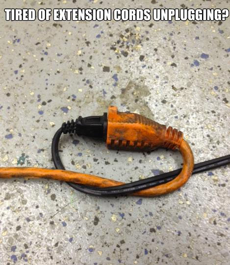 life hacks - Tired Of Extension Cords Unplugging?