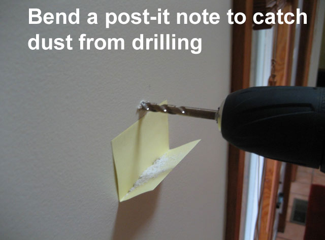 Life hack - Bend a postit note to catch dust from drilling