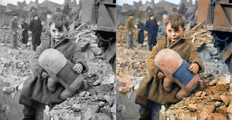Abandoned Boy After London Bombing WWII