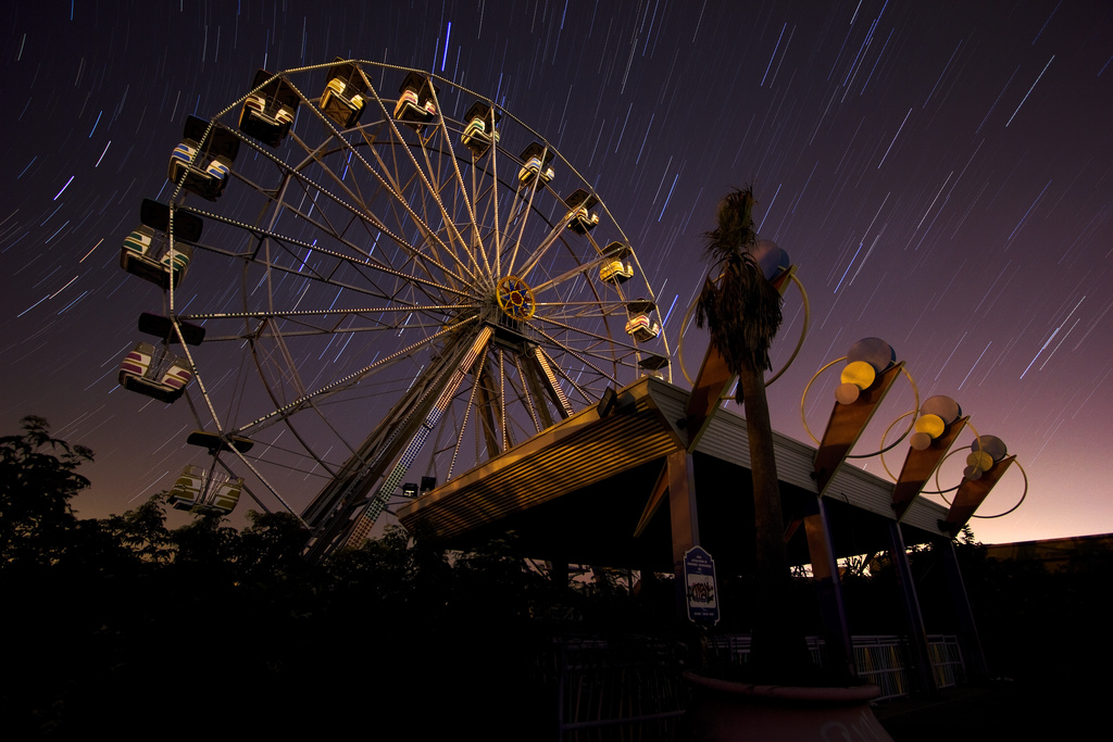Ferris Wheel Star Trails  Six Flags New Orleans