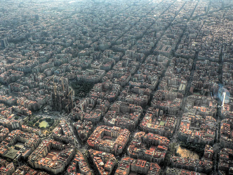 Epic Aerial of Barcelona, Spain