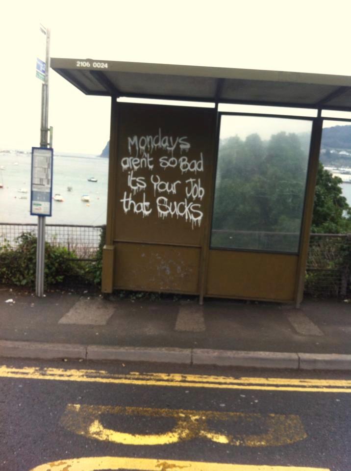 Harsh truth dealt by bus shelter