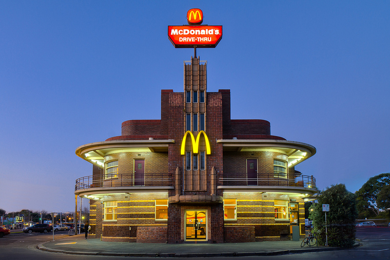 Art Deco McDonalds in Clifton Hill, Victoria, Australia