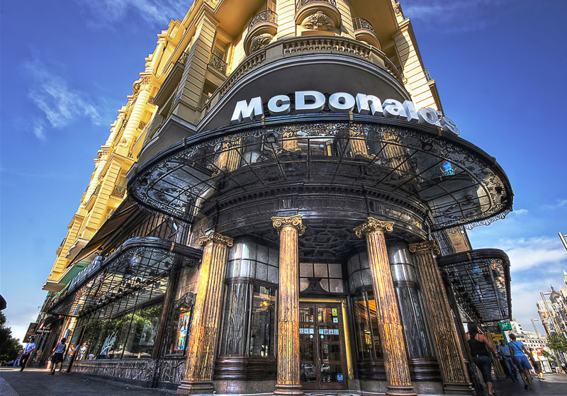 McDonalds on Spanish Broadway Gran Via in Madrid, Spain