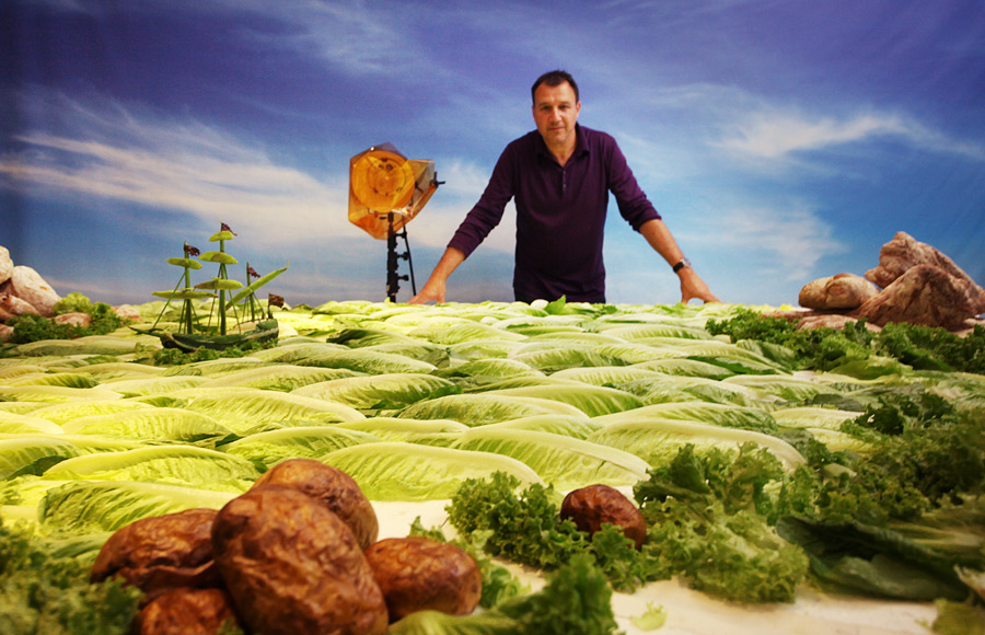 An example of how his foodscapes are created