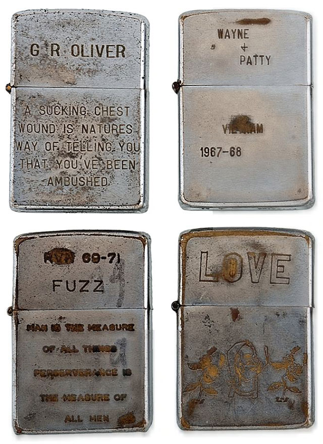Soldiers' Engraved Lighters from the Vietnam War