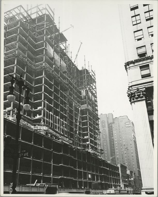View of the building from 34th Street and Fifth Avenue