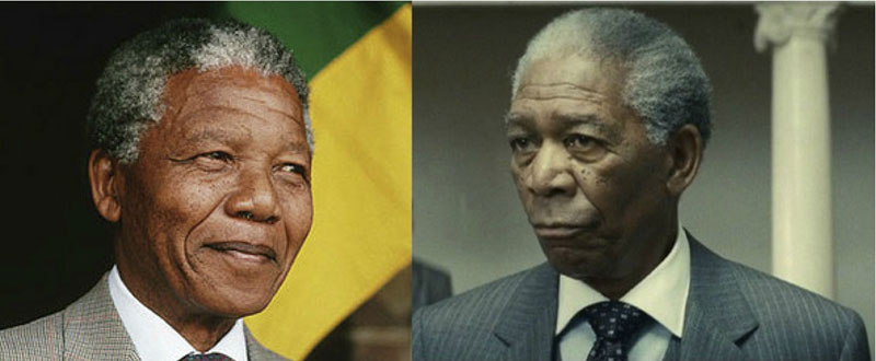 Nelson Mandela vs Morgan Freeman in Invictus