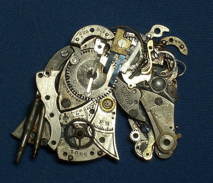 Making Pretty Cool Sculptures Out Of Old Watch Parts