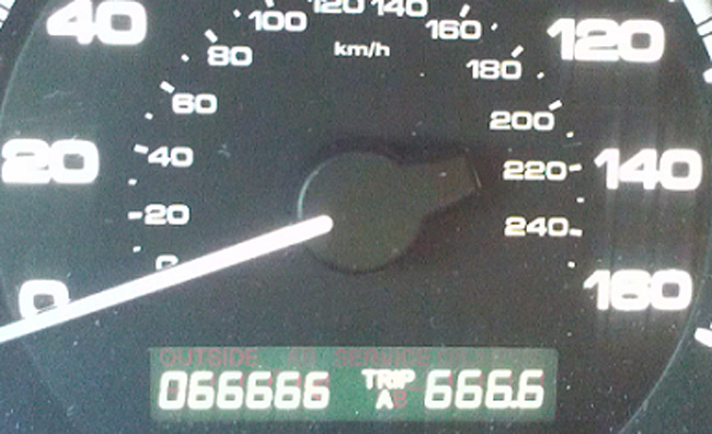 Your odometer shows the mark of the beast.