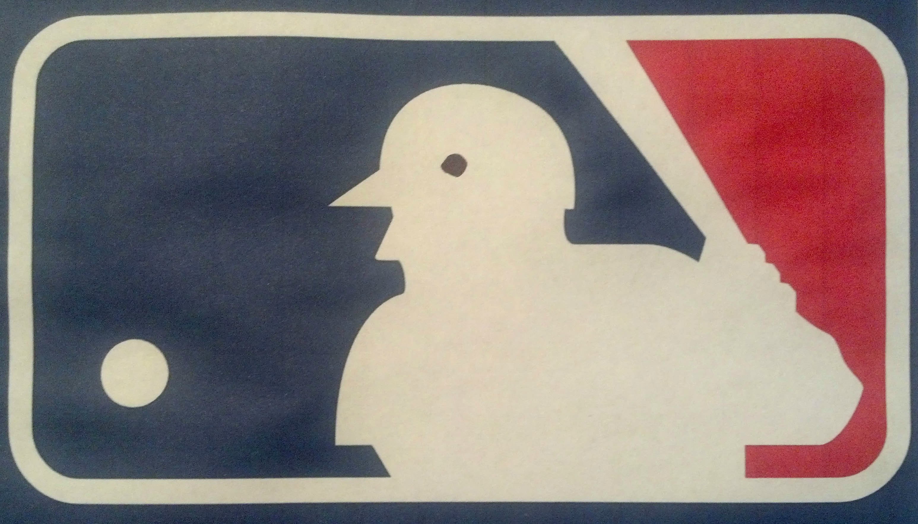 Adding a black dot turns the MLB logo into a bird with arms and a bat