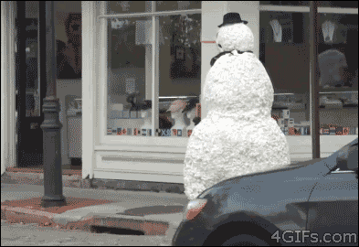 Snowman scaring a 5 year old