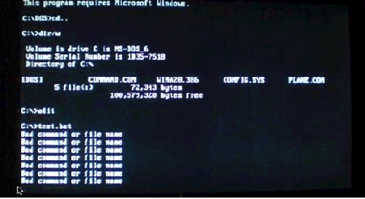 Virus.DOS.Plane unleashes a parachuter on your command line, creating infected companion files for COMs and EXEs.