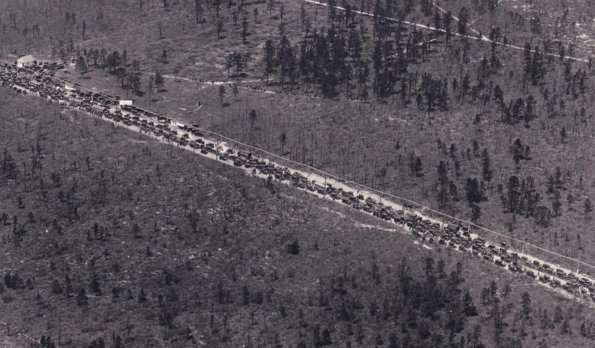 Close up of NJ traffic jam 1926