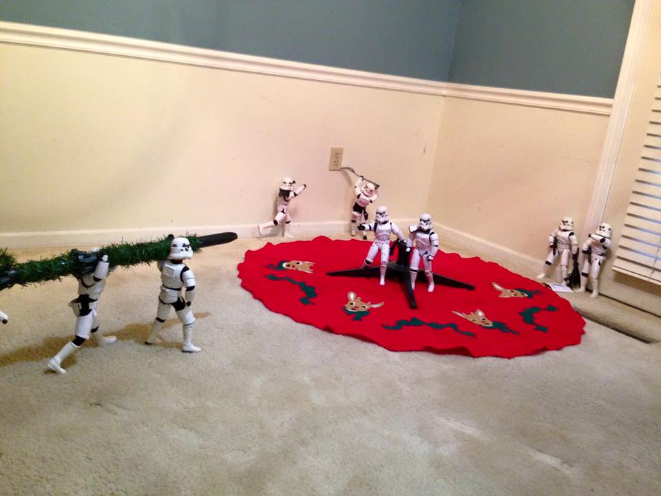 Star Wars StormTroopers Putting Up A Christmas Tree