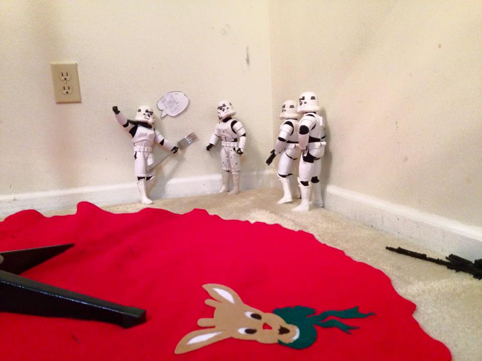 Star Wars StormTroopers Putting Up A Christmas Tree