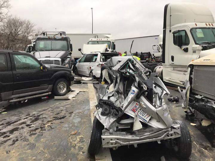 Pictures From The I-95 Accident Scene In Baltimore, Maryland